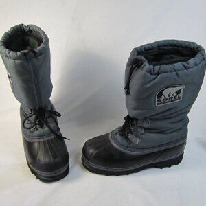 Sorel Kaufman Canada Men Size 11 Black / Gray Insulated Winter Tall Snow Boots